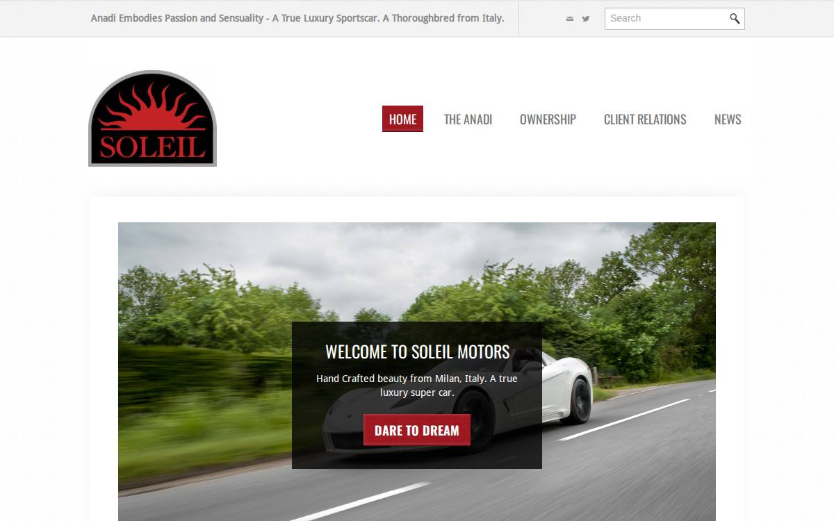 SOLEIL MOTORS website preview