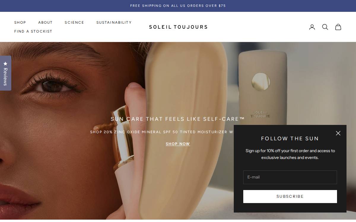 Soleil Toujours website preview