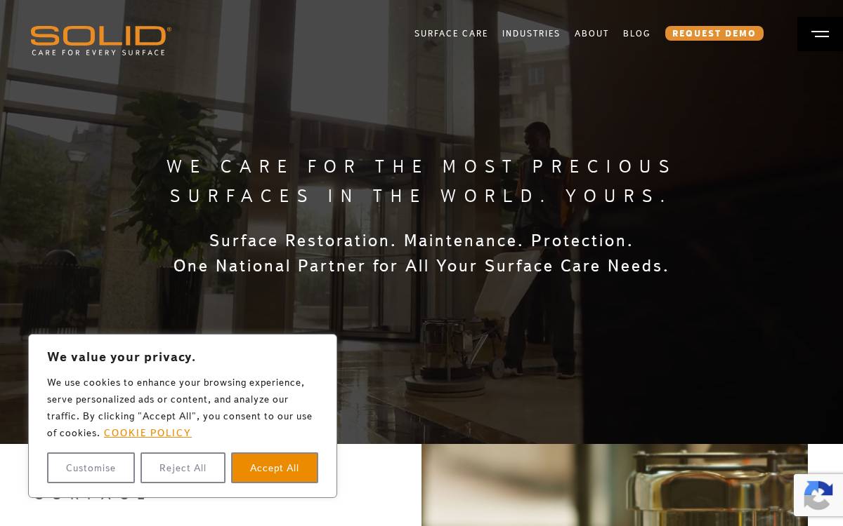 SOLID Surface Care website preview