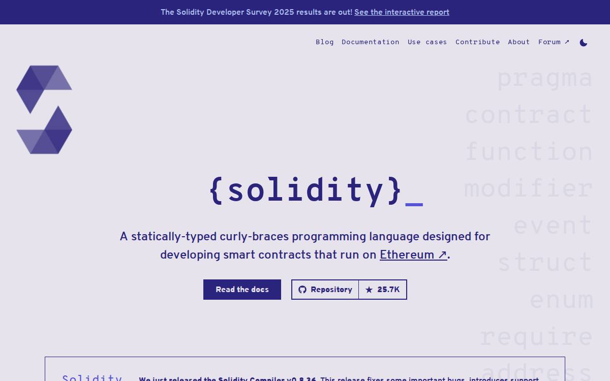 Solidity website preview