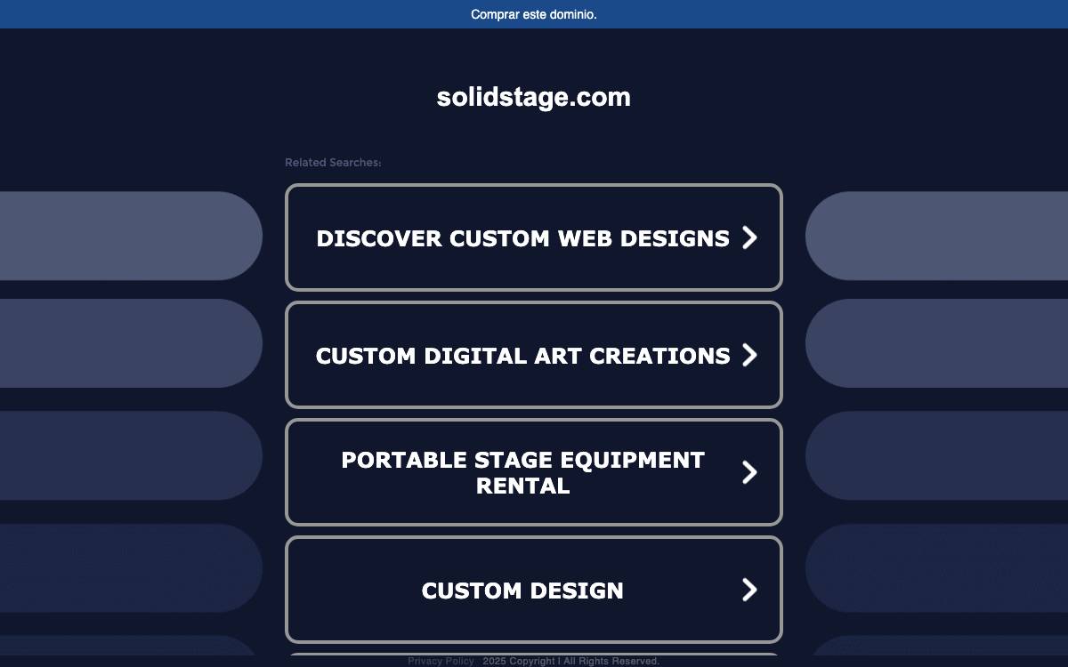 SolidStage website preview