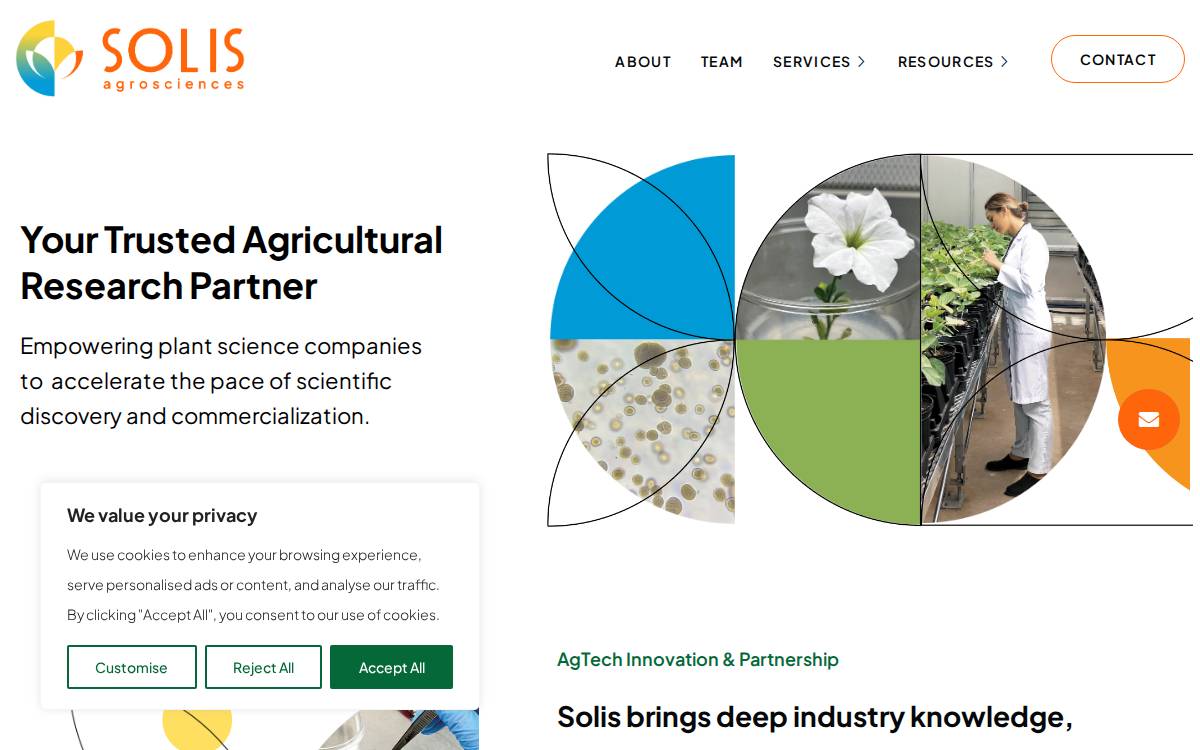 Solis Agrosciences website preview