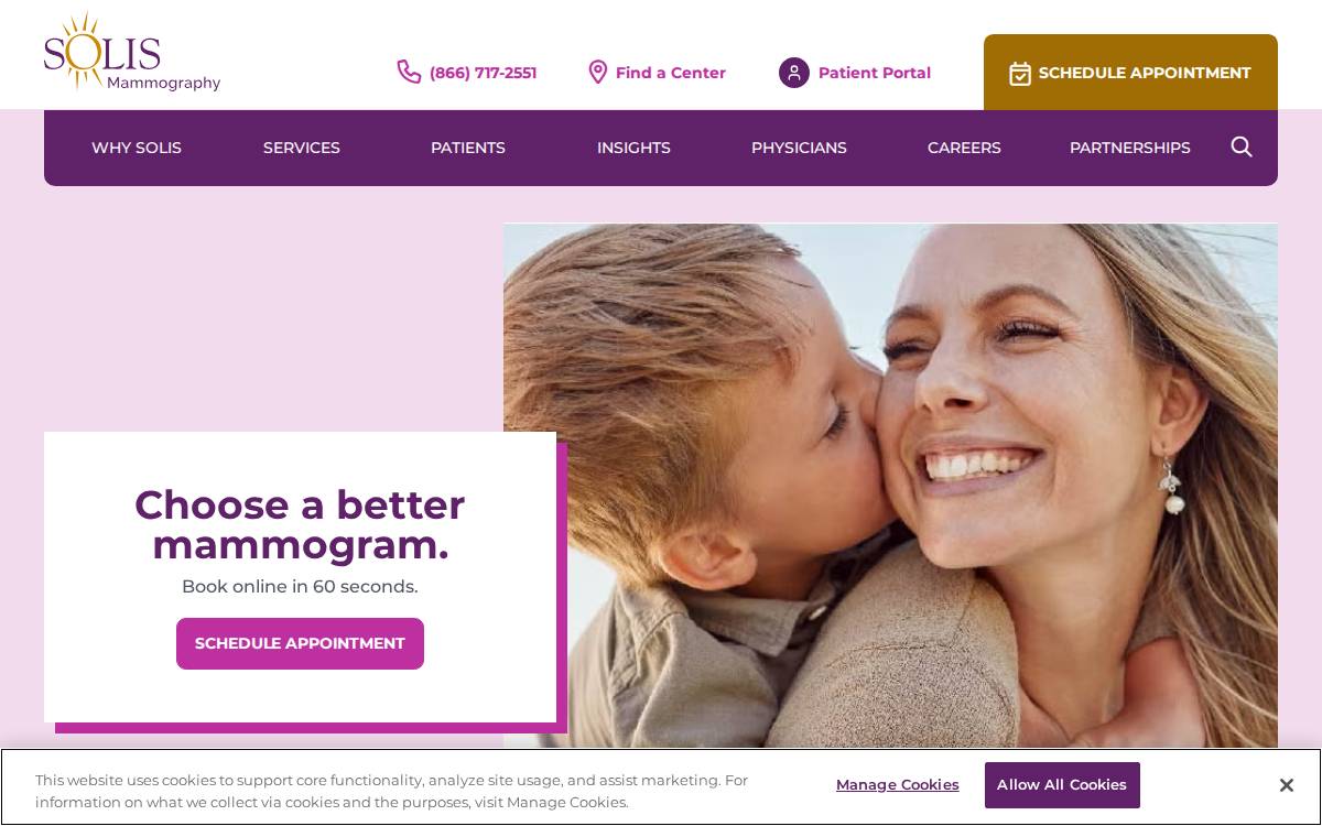 Solis Women’s Health Addison, TX website preview