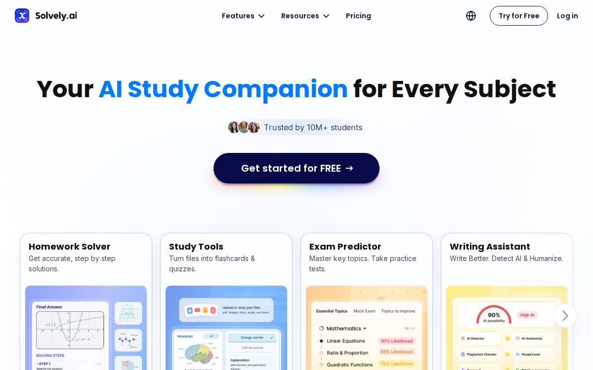 Solvely website preview