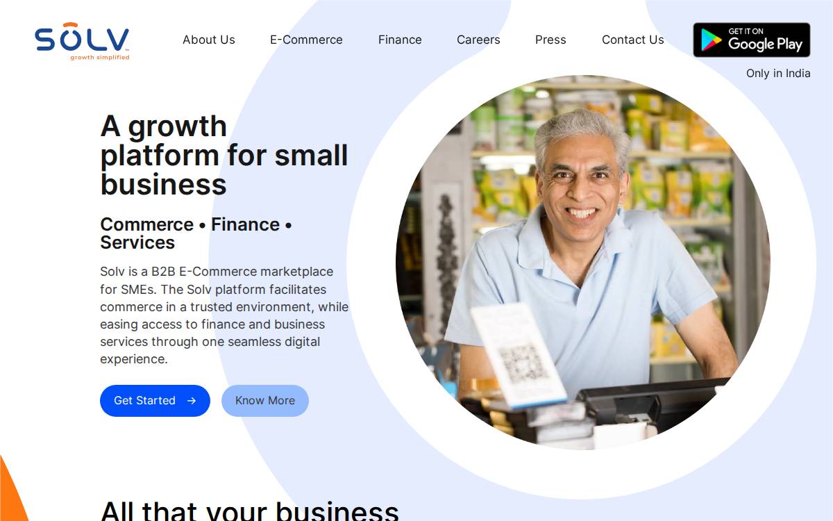 Solvezy website preview