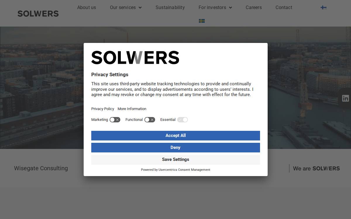 Solwers plc website preview