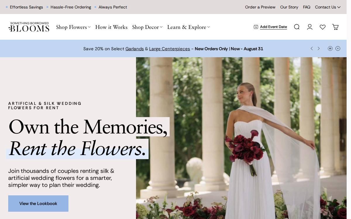 Something Borrowed Blooms website preview