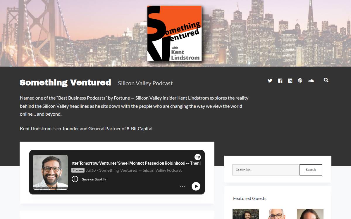Something Ventured website preview