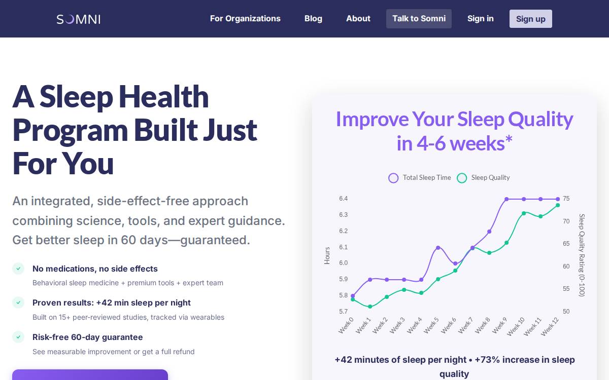 Somni website preview