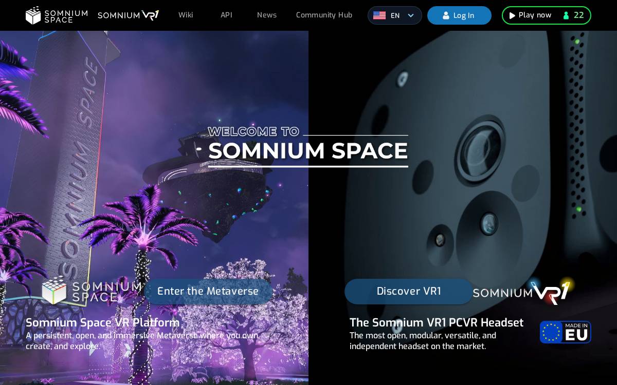 Somnium Space website preview