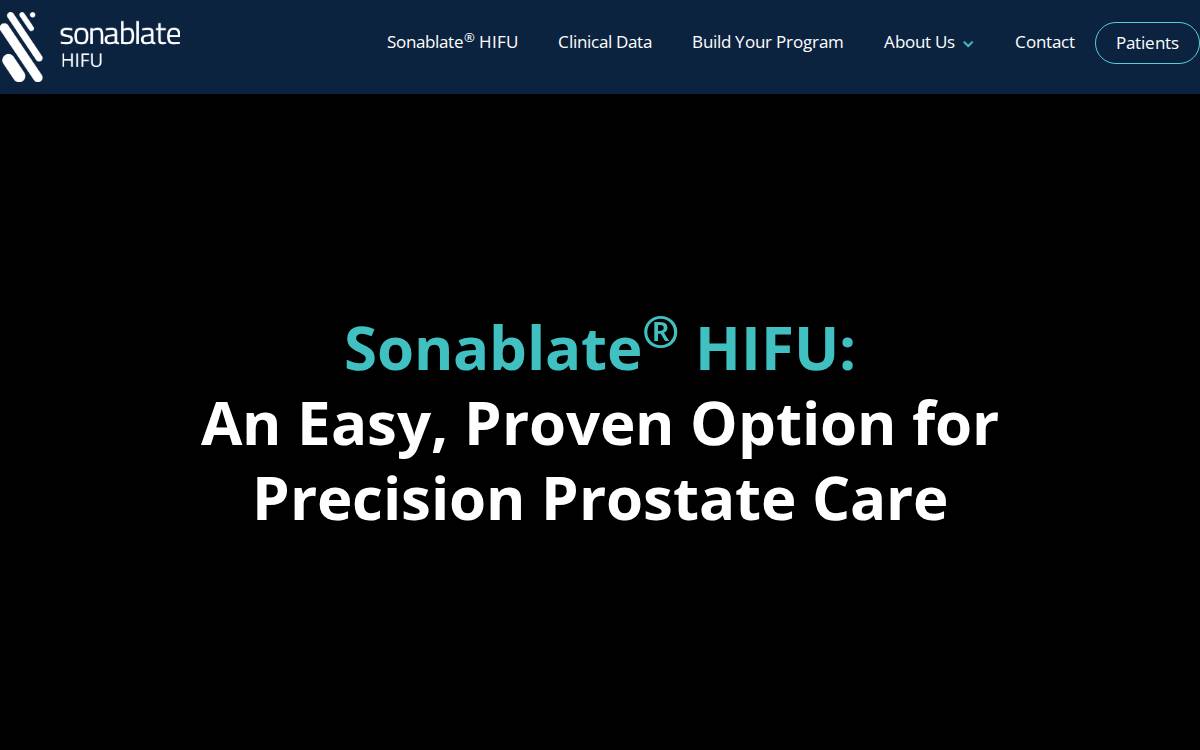 Sonablate website preview