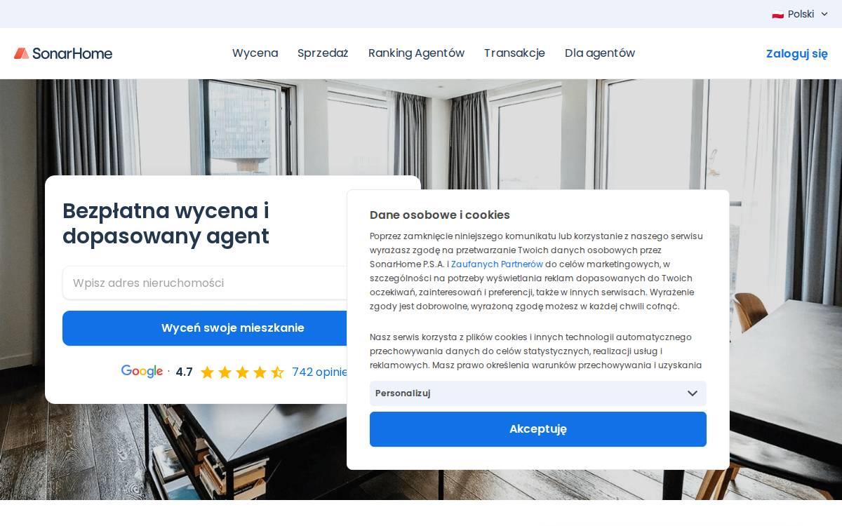 SonarHome website preview