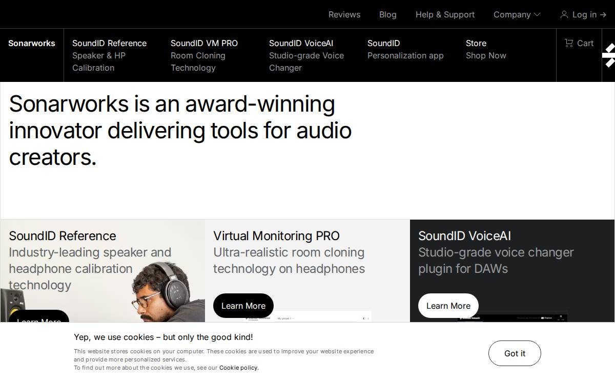 Sonarworks website preview