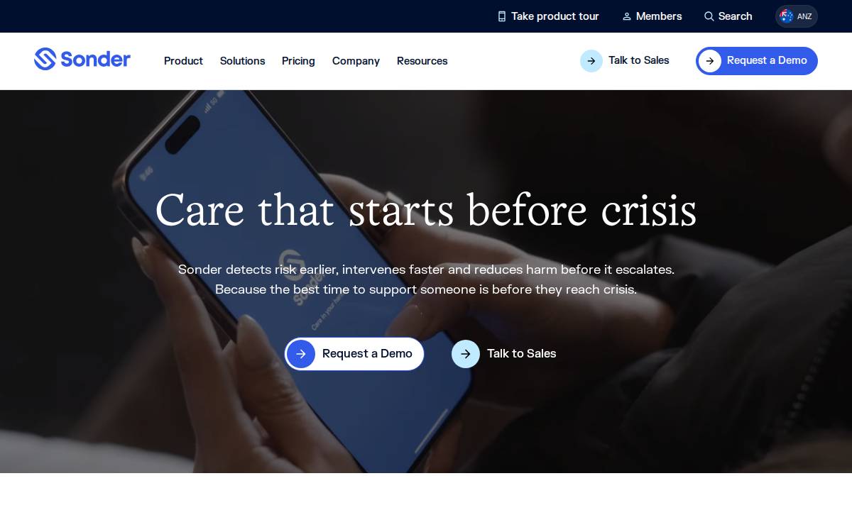 Sonder website preview