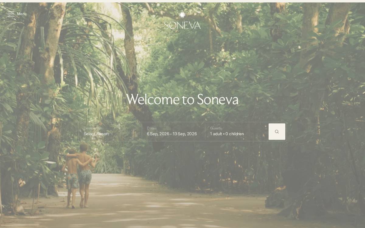 Soneva website preview