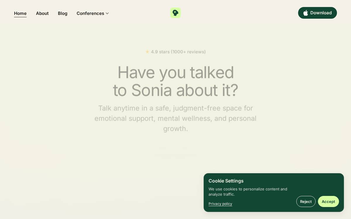Sonia website preview