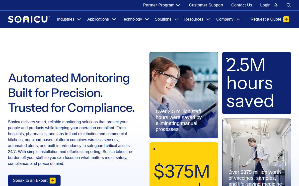 Sonicu Environmental Monitoring & Compliance website preview