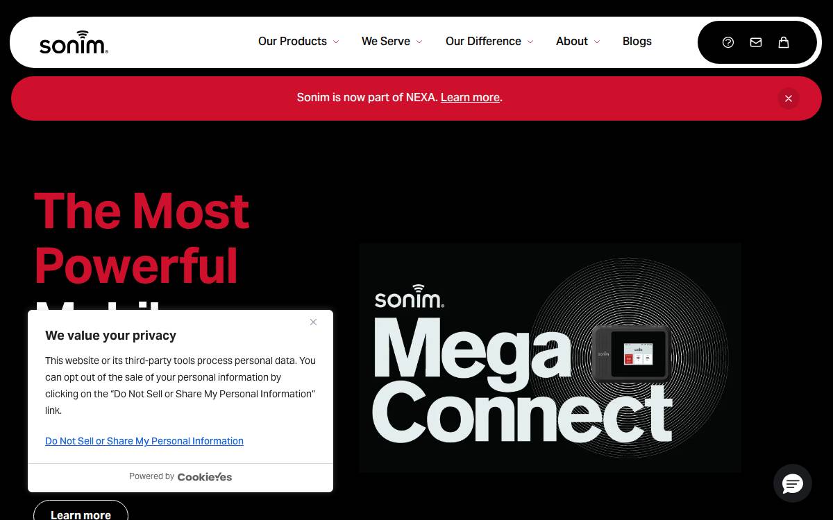 Sonim Technologies website preview