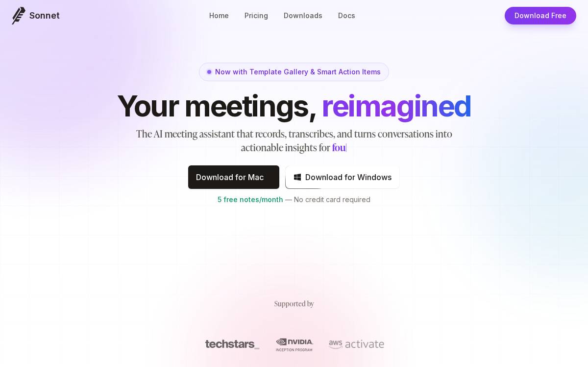 Sonnet website preview