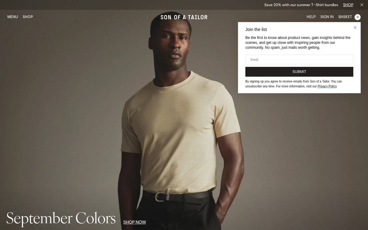 Son of a Tailor website preview