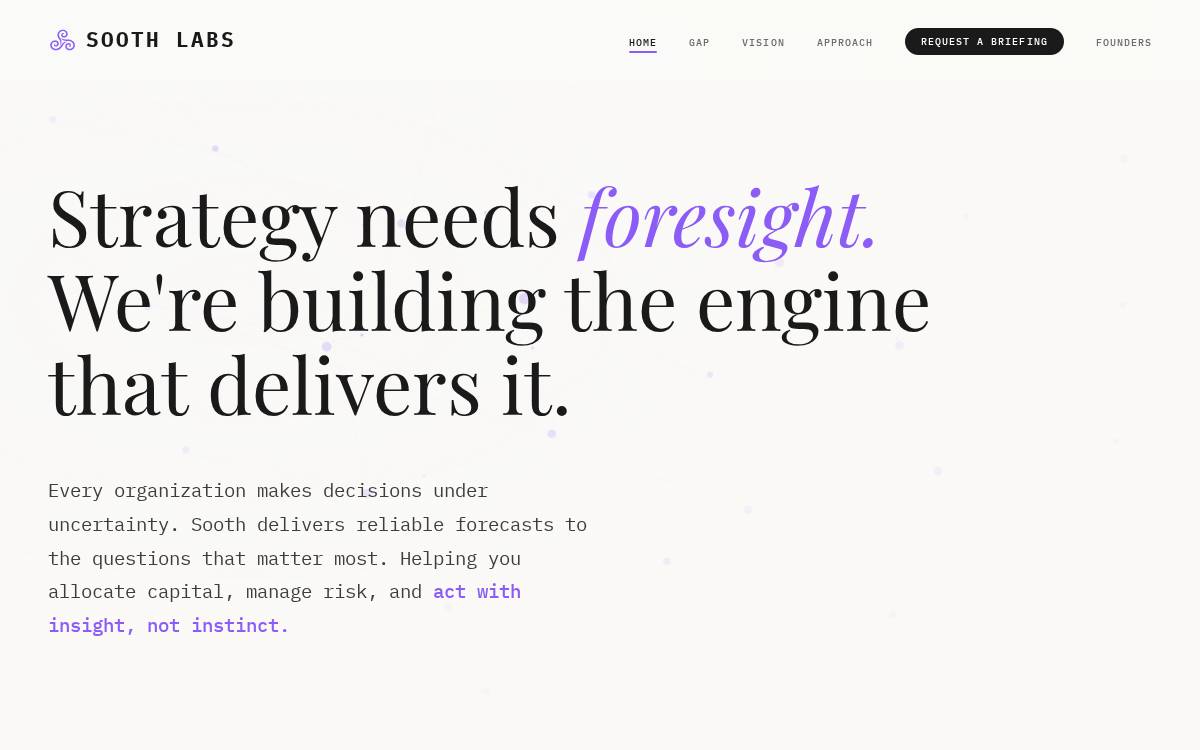 Sooth Labs website preview