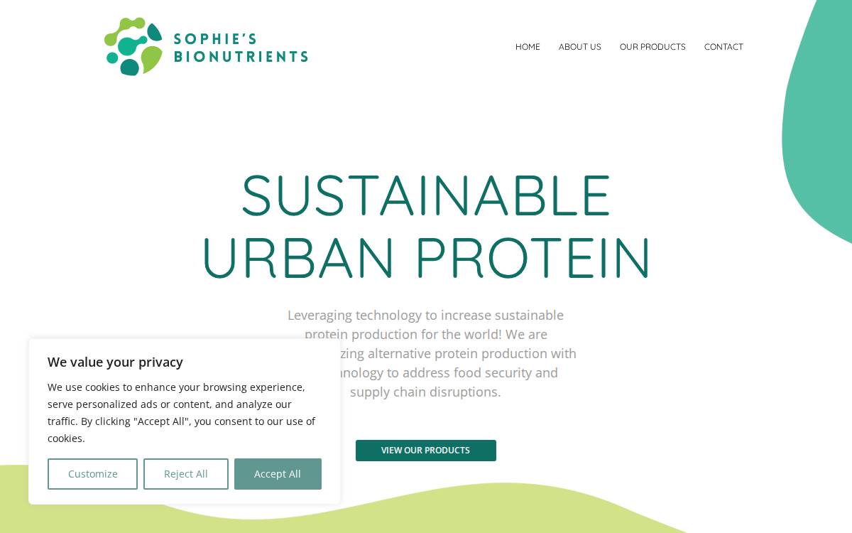 Sophiesbionutrients website preview