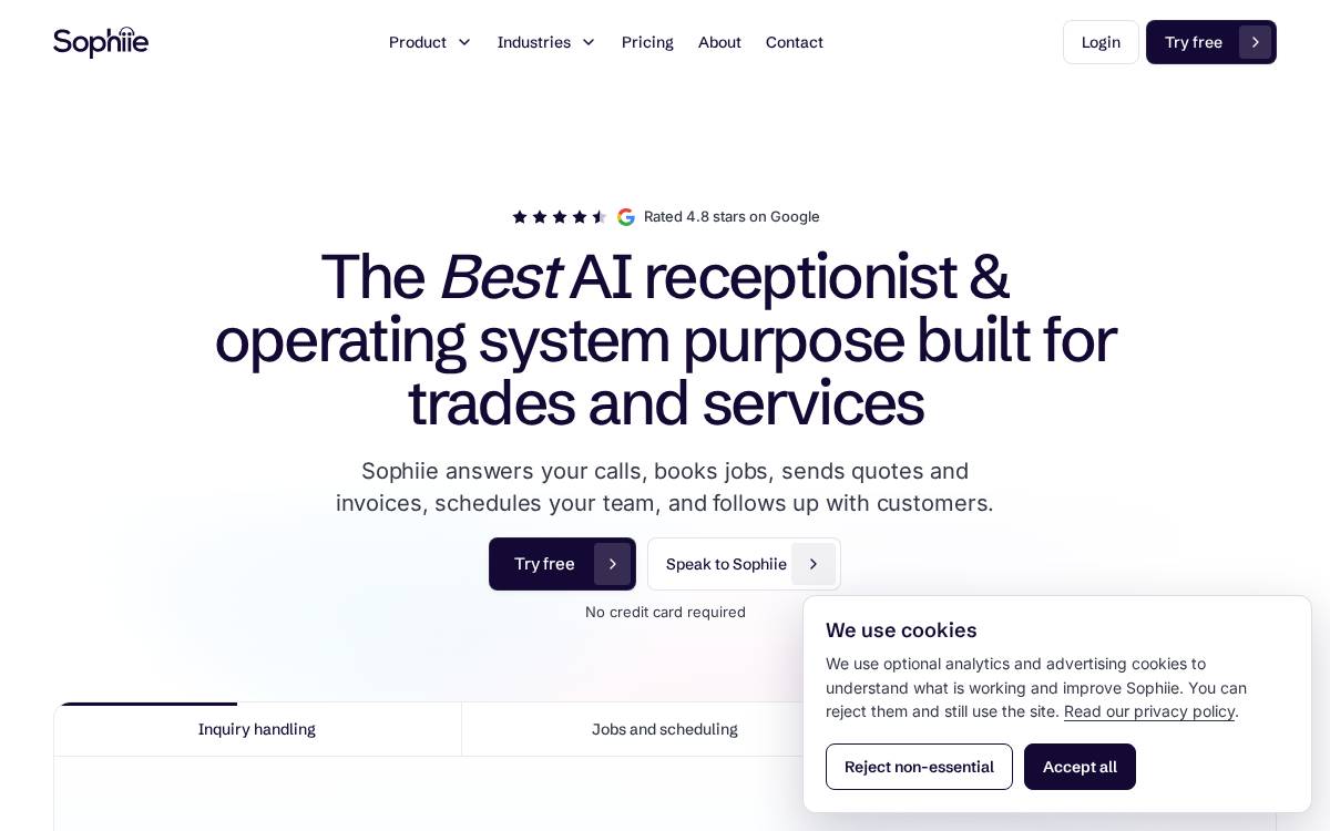 Sophiie AI website preview