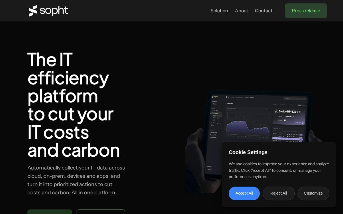 Sopht website preview