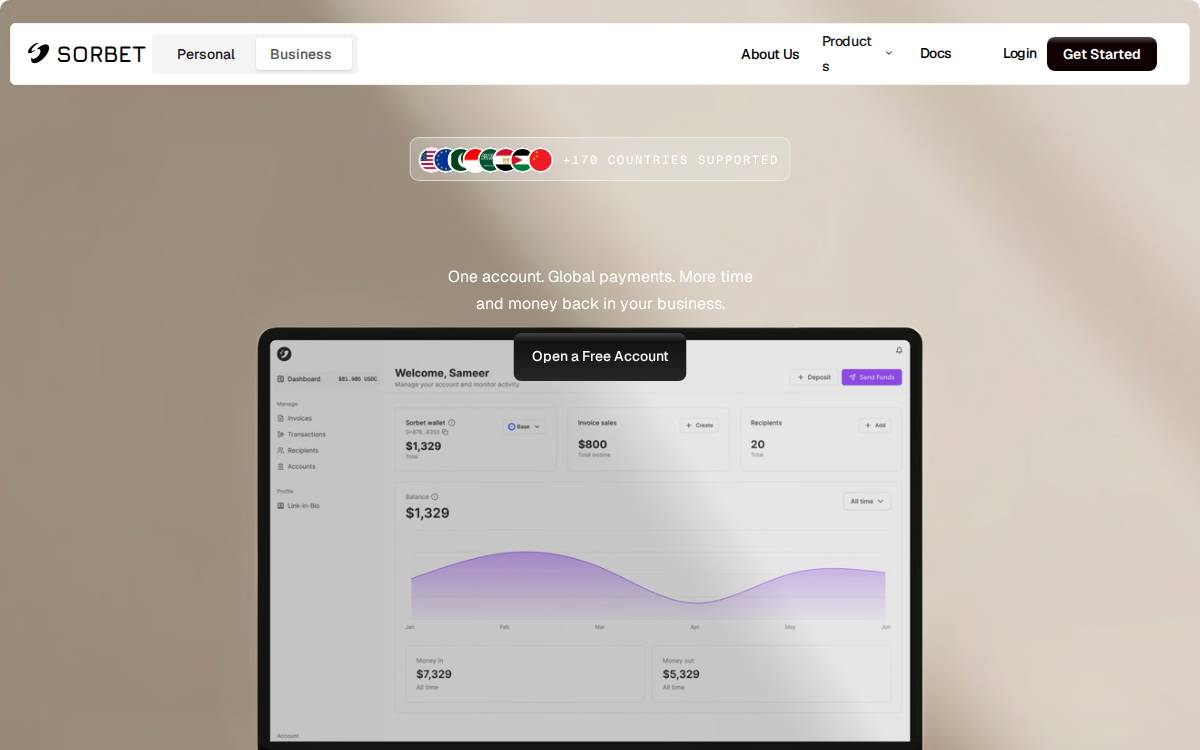 Sorbet website preview