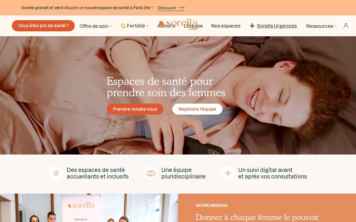 Sorella Care website preview