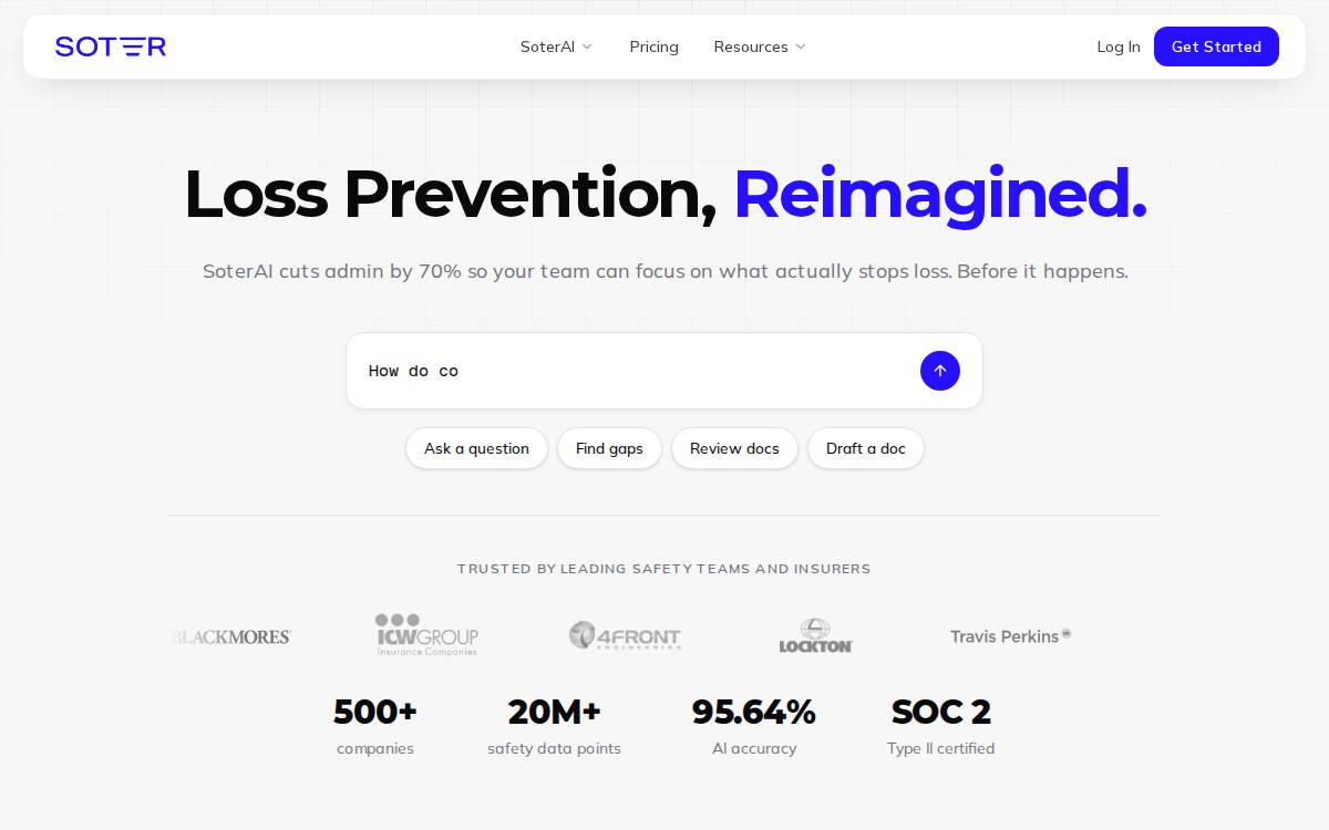 Soter Analytics website preview