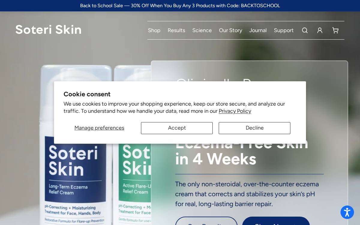 SOTERI SKIN website preview