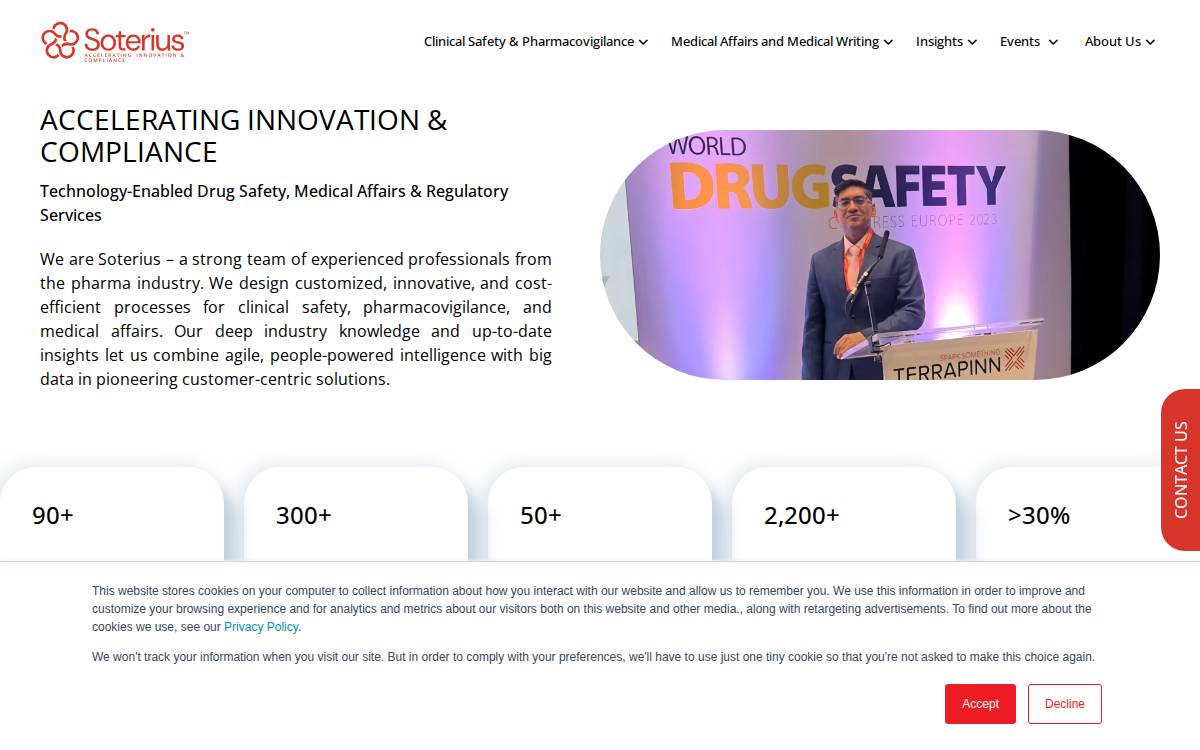 Soterius website preview