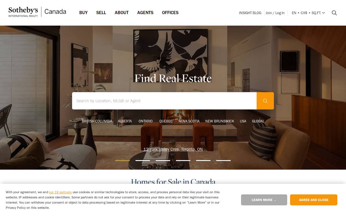 Sotheby's International Realty Canada website preview