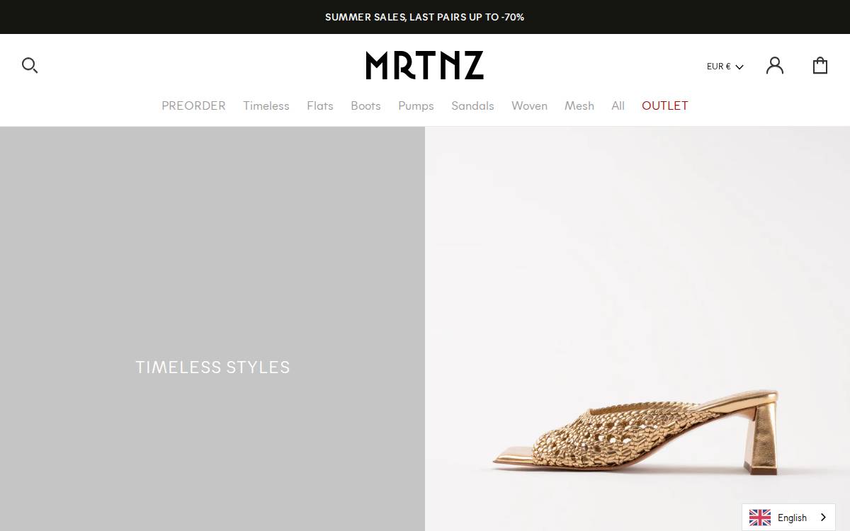 Souliers Martinez website preview