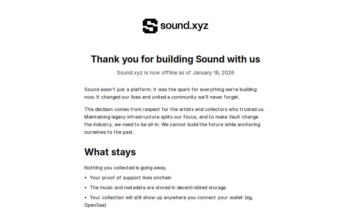 Sound.xyz website preview