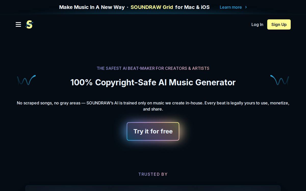 SOUNDRAW Inc. website preview