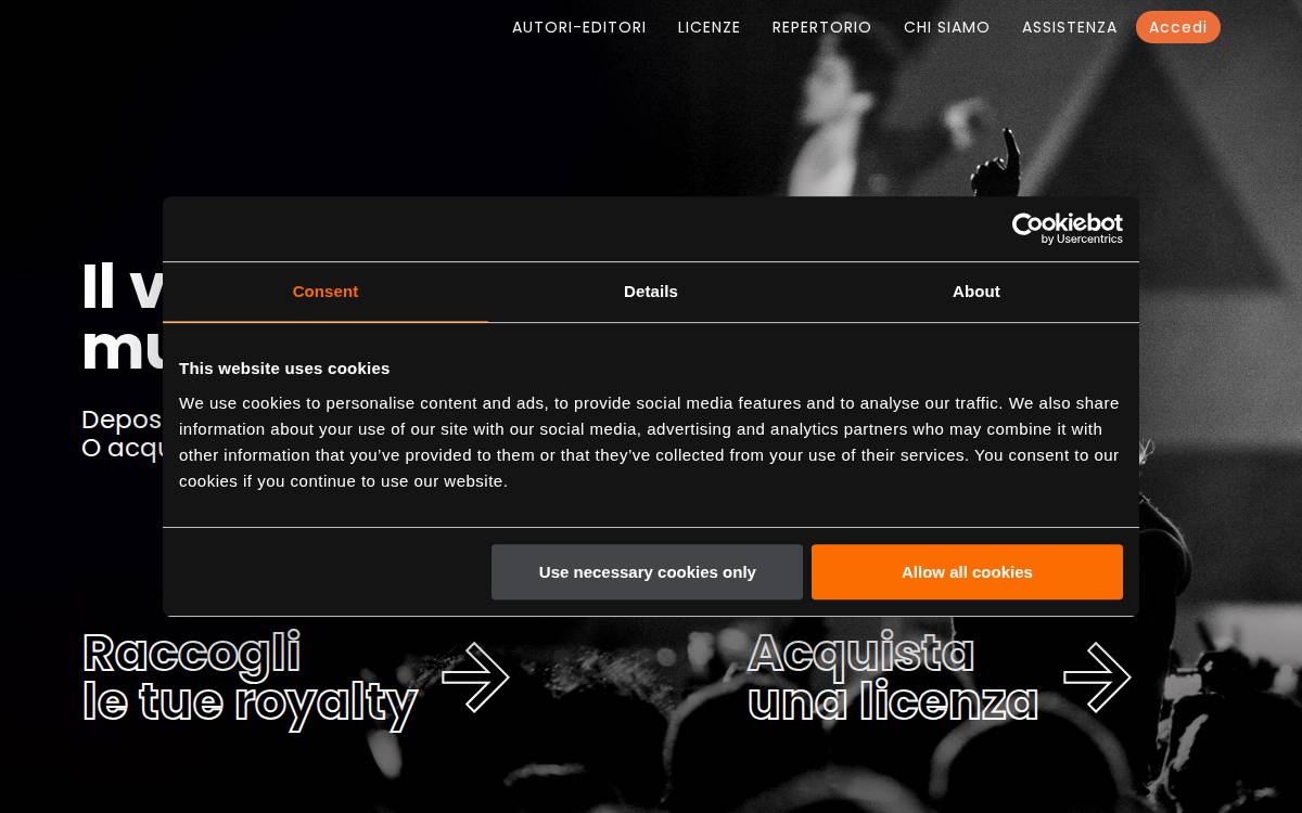 Soundreef website preview