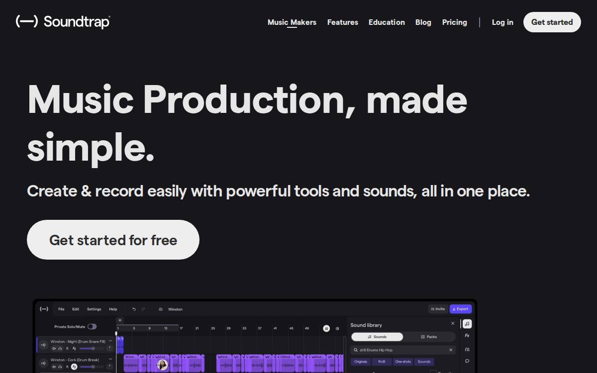Soundtrap website preview