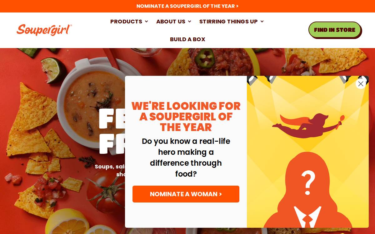 Soupergirl website preview