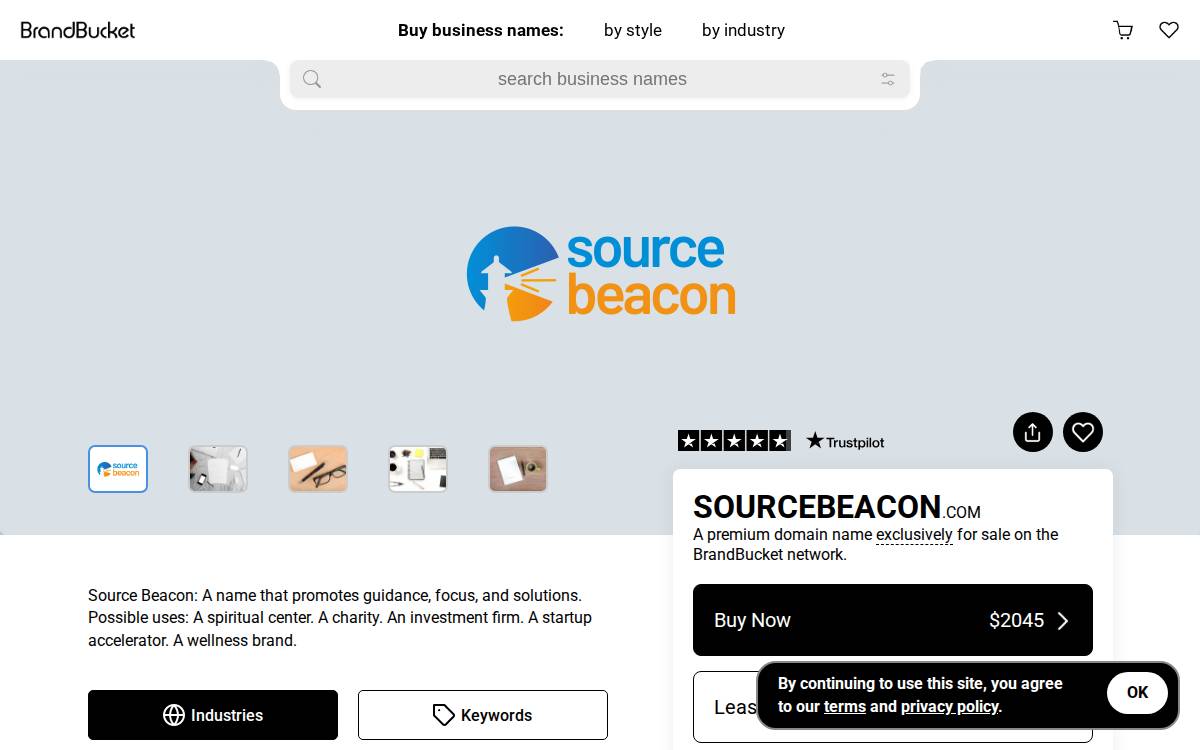 SourceBeacon website preview