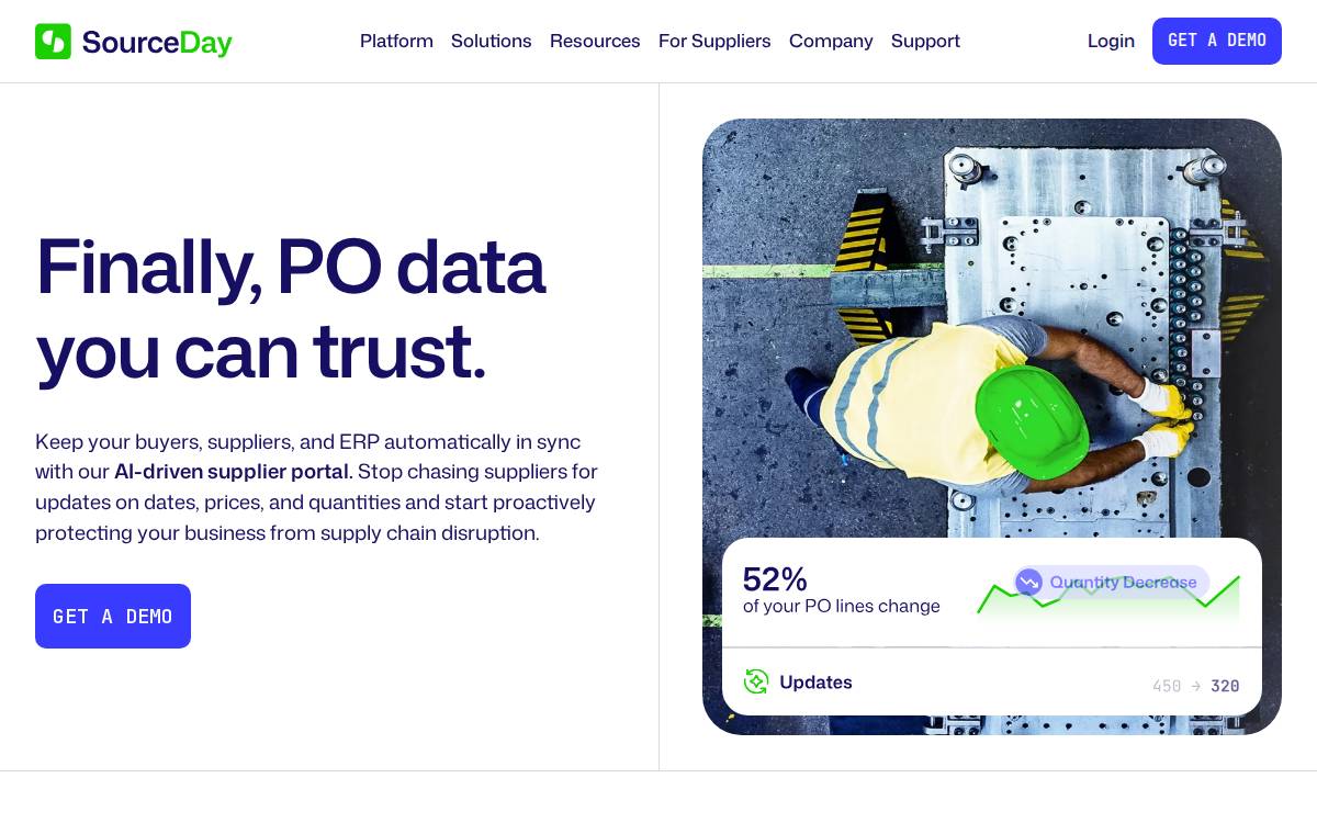 SourceDay website preview