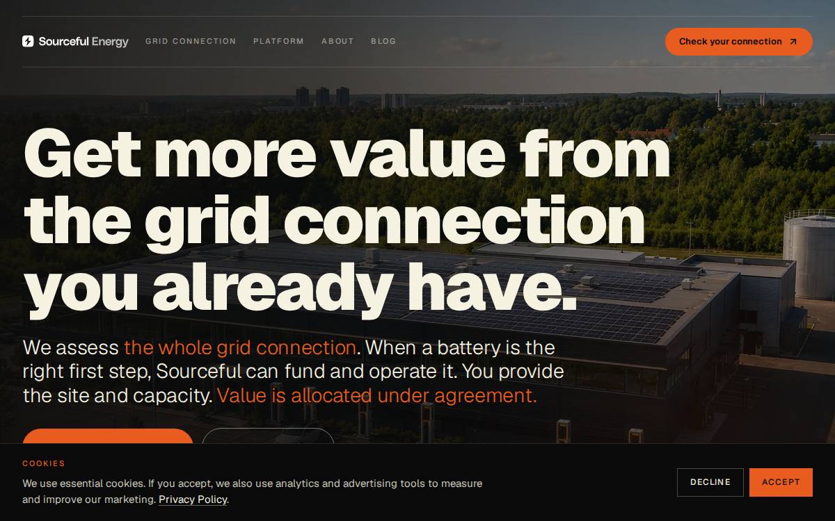 Sourceful website preview