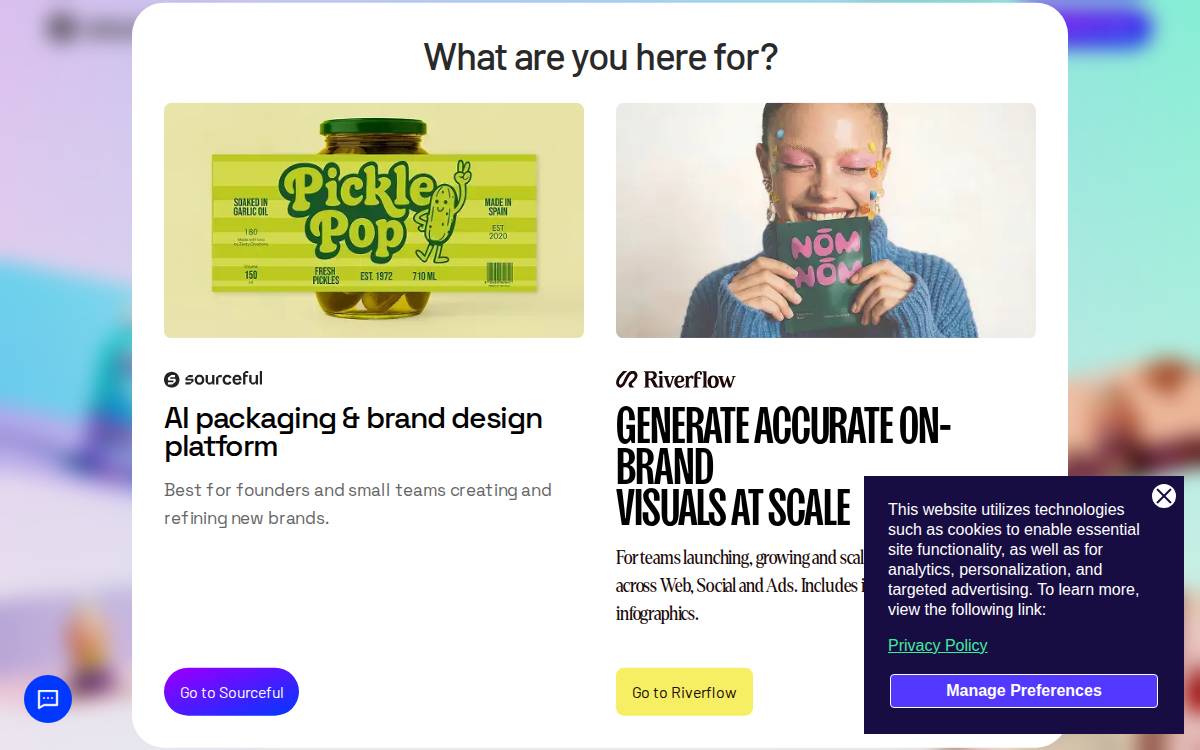 Sourceful website preview