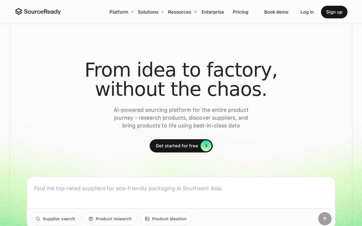 SourceReady website preview