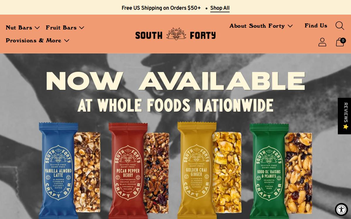 South 40 Snacks website preview
