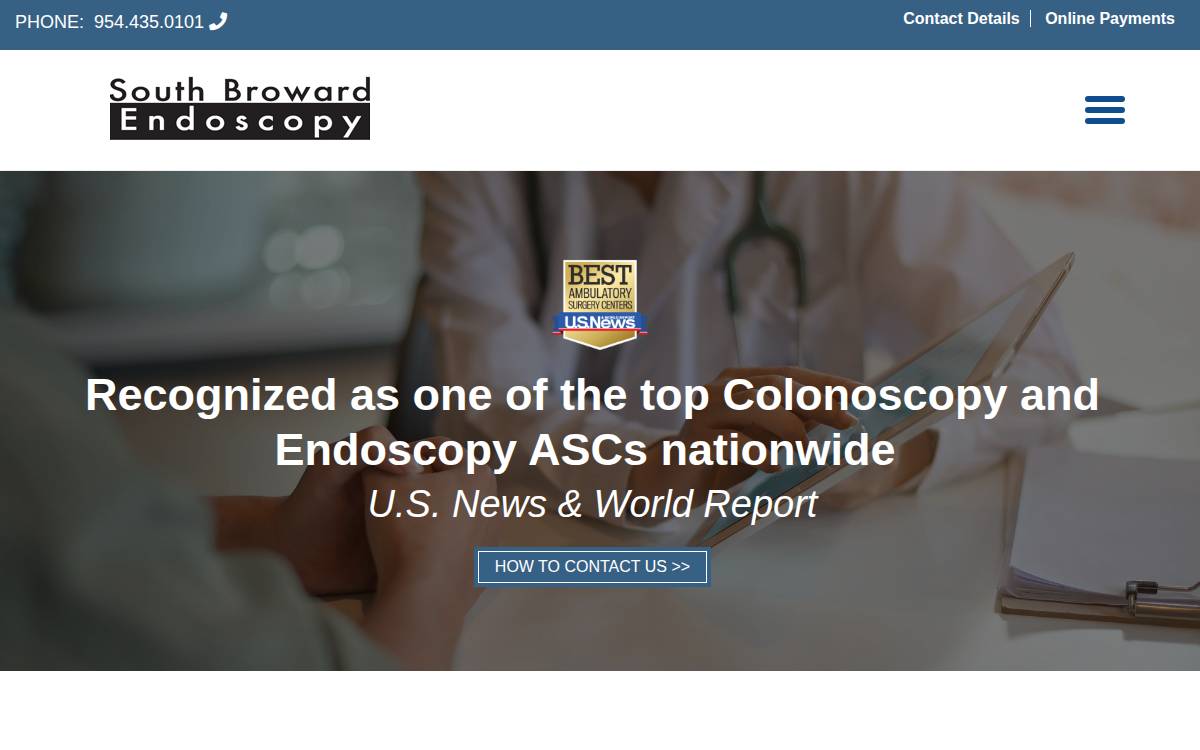 South Broward Endoscopy website preview