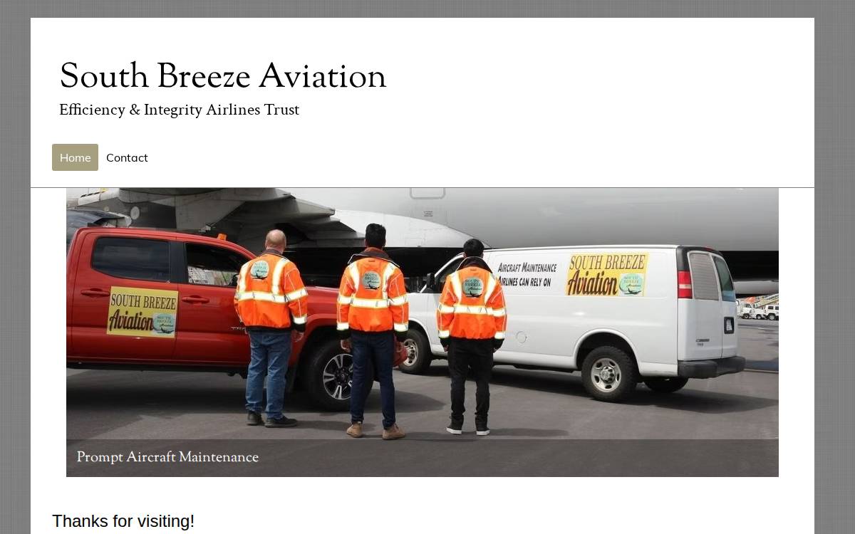 South Breeze Aviation website preview