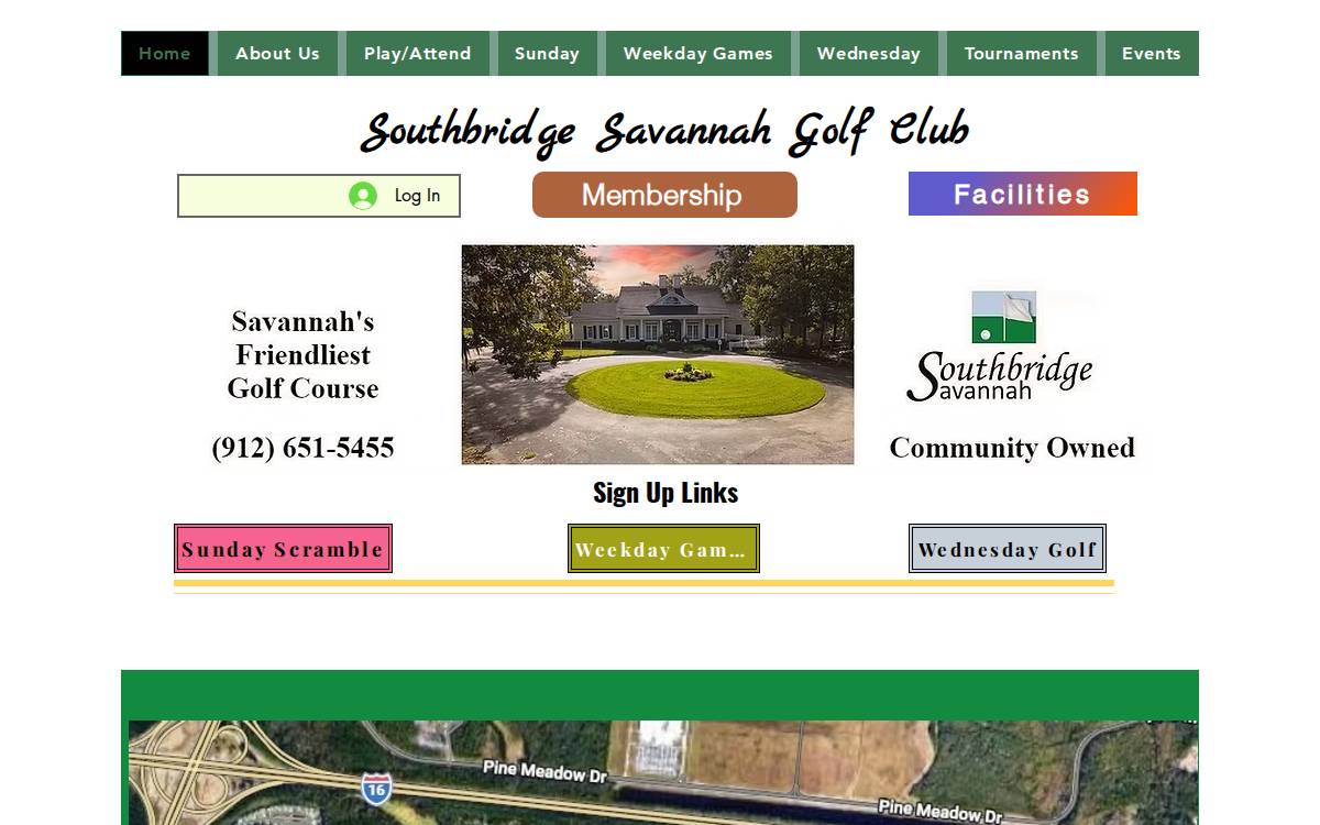 Southbridge Savannah Golf Club website preview