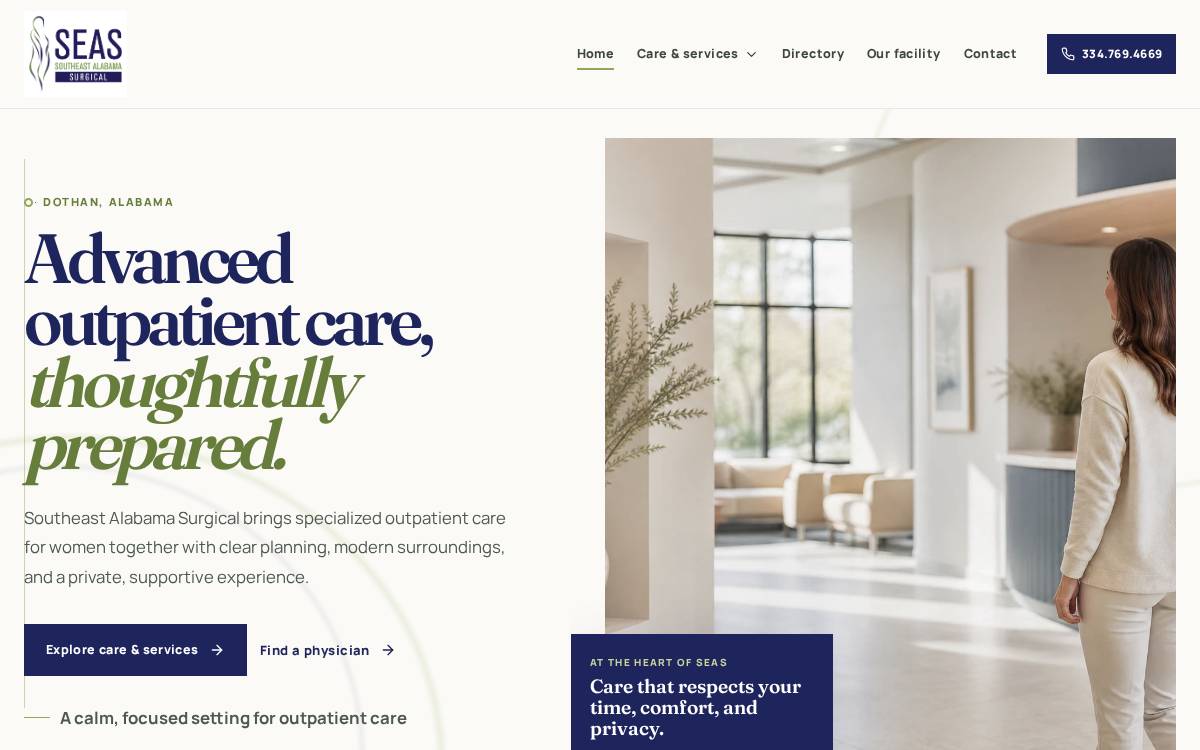 Southeast Alabama Surgical website preview